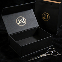 Boîte cadeau de luxe en carton rigide mat noir avec logo personnalisé, fermeture magnétique pliable, emballage pour produits de beauté et de soin de la peau