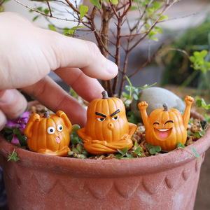 Ensemble de 3 figurines de citrouilles amusantes et expressives pour la décoration de plantes succulentes en <span class=keywords><strong>pot</strong></span> pour Halloween, directement des fabricants. - Product Image 2