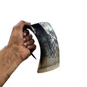Mug en corne de buffle/vache de 500 ml, artisanal, écologique, de haute qualité, fabriqué par FAIZA CRAFT, pour la fabrication de méad, destiné aux restaurants et hôtels de l'Uttar Pradesh. - Product Image 1