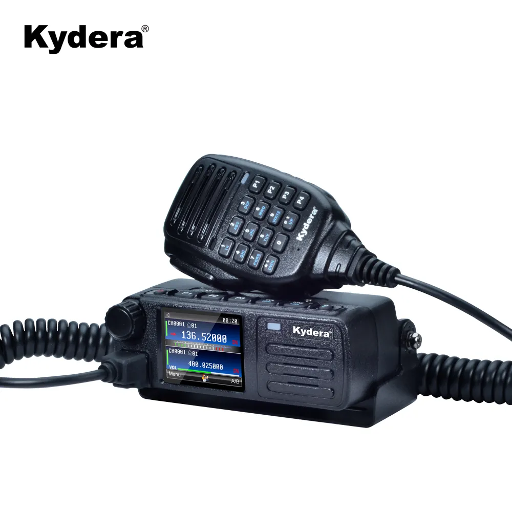 Kydera दोहरी बैंड 20W मिनी डीएमआर मोबाइल ट्रांसीवर UHF VHF दो तरह रेडियो के साथ कार शौकिया वाहन रेडियो Talker उर्फ