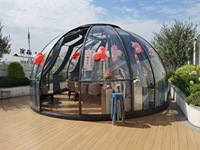 Dôme transparent en PC avec cadre en aluminium, résistant aux UV et au vent, pour ciel étoilé, tente bulle facile à assembler, porte coulissante, garantie 10 ans pour hôtels