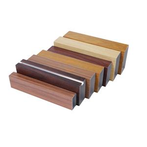 Fabricante de aluminio de 25x25mm, Serie 6000, perfiles de tubos huecos cuadrados, Material de grano de madera de combustión <span class=keywords><strong>tubular</strong></span> para puertas al aire libre - Product Image 1