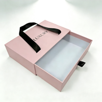 Boîte cadeau de luxe personnalisée en papier noir avec poignée
