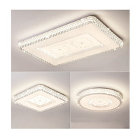 Lampu Plafon LED Akrilik Modern Mewah Tiga Warna Dapat Diredupkan untuk Ruang Tamu dan Kamar Tidur, IP44, Berbahan Logam