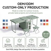 Vente en gros - Glacière 3-en-1 avec table et tabourets pliants, 32L 48H, en PE, PU, PP, portable, pour camping, plage, pêche, pique-nique