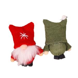 Nouvelles décorations de noël <span class=keywords><strong>laine</strong></span> tricotée poupée sans visage créative petite figurine arbre de noël décor suspendu - Product Image 5