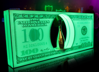 Offre Spéciale : Présentoir LED pour Bouteilles, Motif Dollar Américain, pour Soirées et Boîtes de Nuit, Affichage de 100 Billets Benjamin