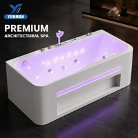 Baignoire hydromassante en acrylique de fabrication industrielle, design rectangulaire moderne, écologique, portable, baignoire spa autoportante, massage par remous