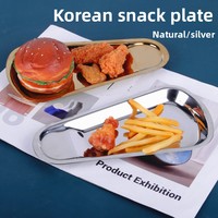 Plateau en acier inoxydable 304, plat en forme d'éventail, repose-cuillère, pinces à nourriture, pinces de buffet dorées, porte-couverts, assiette, compatible micro-ondes