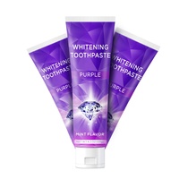 Dentifrice personnalisé de marque privée 60g, saveur menthe, dentifrice violet pour blanchir les dents