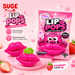 Nouveauté : Bonbon en forme de lèvres avec diamant, jouet de collection, saveurs fruitées, <span class=keywords><strong>sucette</strong></span> à porter, idéal pour les anniversaires d'enfants, vente en gros, OEM - Product Image 2