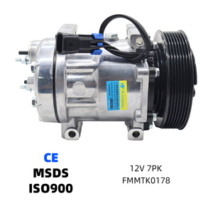 Compresor de Aire Acondicionado para Automóviles, Compresor de Aire Acondicionado para Camiones de Servicio Pesado, SD7H15 7PK Groove, Compresor de Aire Acondicionado de 12V para Camiones Kenworth - Product Image 1
