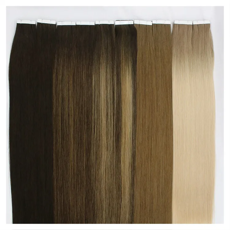 Fita de cabelo russa desenhada dupla, fita remy natural de alta qualidade para cabelo, extensão de cabelo humano