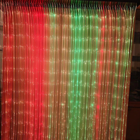 Rideau d'eau multicolore à LED à fibre optique Lumières à fibre optique étanches à l'eau