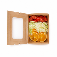Boîtes à emporter en papier kraft pour la restauration rapide, emballages alimentaires pour pique-nique, prix de gros