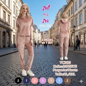 Tc380 Tuta da Donna con Cappuccio, Manica Corta, Lunghezza Intera, Casual, Traspirante, in Poliestere, con Coulisse Frontale e Stampa a Lettere - Product Image 3