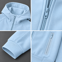Survêtement d'automne 100% coton écologique, coupe classique, sweat à capuche zippé avec imprimé pour homme, streetwear