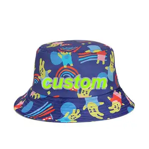 Kap nakış balıkçı güneş adam şapka iyi kova hızlı kuru işlemeli katlanabilir özel tüm baskı şapka desen