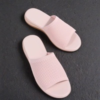 Pantoufles Plates Respirantes en Maille Taille 43 pour Femmes, Sandales Décontractées Confortables à Plateforme pour Dames
