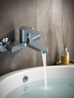Robinet de douche mural FEIDU en laiton chromé à poignée unique, hauteur 10 cm, mitigeur bain eau chaude et froide, cartouche céramique, pour hôtel