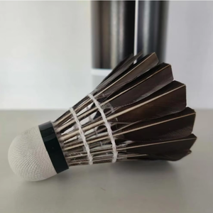 Volantes de Bádminton de Pluma Negra de Alta Durabilidad, 12 Unidades, Pluma de Ganso, Velocidad 76/77, Cabeza de Corcho para Entrenamiento en Interiores y Exteriores - Product Image 4