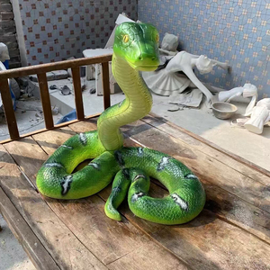 Sculpture de serpent python géant en fibre de verre, statue de serpent réaliste pour zoo, parc animalier, aménagement paysager extérieur - Product Image 2
