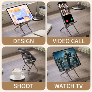 Aluminum Alloy Phone Stand <b>Tablet</b> <b>Holder</b> Silver Grey Detachable Portable Lightweight Creative Desk Accessory - Product Image 3