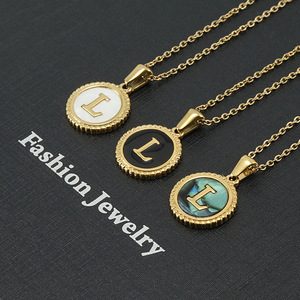 Zogxin Letter Pendant Necklace 18K Gold Plated Stainless Steel Alphabet Charm Jewelry For Women Fashion Style - Product Image 2