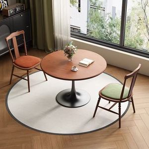 Table <span class=keywords><strong>à</strong></span> <span class=keywords><strong>manger</strong></span> ronde en bois de caoutchouc de style rétro du milieu du siècle pour la <span class=keywords><strong>cuisine</strong></span>, la <span class=keywords><strong>salle</strong></span> <span class=keywords><strong>à</strong></span> <span class=keywords><strong>manger</strong></span> <span class=keywords><strong>et</strong></span> les divertissements <span class=keywords><strong>à</strong></span> domicile - Product Image 1