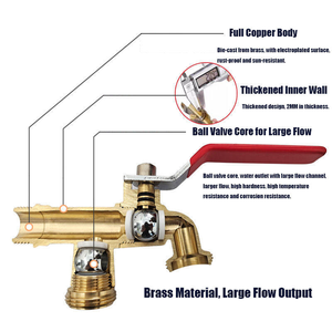 <span class=keywords><strong>Robinet</strong></span> de machine à laver domestique moderne en laiton à <span class=keywords><strong>double</strong></span> commande et bec carré, antigel, pour salle de bain, appartement, <span class=keywords><strong>jardin</strong></span>, extérieur - Product Image 5