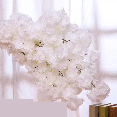 JAF-46 di alta qualità 4 ramo finto Sakura Spray seta fiori di ciliegio ramo fiori fiori di ciliegio artificiale per la decorazione di nozze