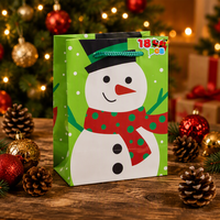 18 sacs cadeaux en papier artistique avec poignées en corde, motif canne à sucre et bonhomme de neige - Décoration pour fêtes scolaires et cadres photo