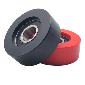 Polea de Rodamiento Recubierta de Goma Plana de Poliuretano, Rodillo de Goma Silencioso Resistente al Desgaste, Rueda Guía de Nailon Suave - Product Image 3