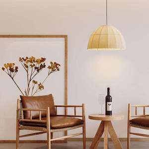 Japanese Style Fabric Pendant <b>Light</b> Round E27 Energy Saving Lamp For Living Room Bedroom <b>Dining</b> Room Home Decor - Product Image 2