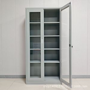 Archivador con Puerta de Vidrio, 4 Niveles, Tipo Vertical, Organizador de Oficina, Rectangular, Resistente, con Sistema de Empuje y Tracción, KL-02 - Product Image 3