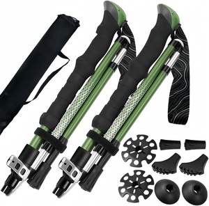 Bastón de Senderismo Plegable CZFIT de Aleación de Aluminio con Mango de EVA, Telescópico de 3 Secciones para Camping y Trekking - Product Image 1