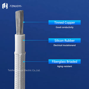 Fil tressé flexible en silicone isolé résistant à la chaleur avec gaine en fibre de verre AGR/AGRP, câbles électroniques, fil de <span class=keywords><strong>chauffage</strong></span> - Product Image 2