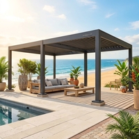 Pergola Écologique à Énergie Solaire avec Bande Lumineuse LED Intégrée pour Jardin Intelligent et Durable et Gazebo de Toit