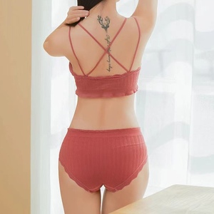 Conjunto de Lencería de Dos Piezas con Sujetador con Relleno, Sin Aros, de Encaje Transpirable, para Mujer - Product Image 4