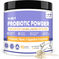 Poudre Probiotique pour Animaux de Compagnie 6 Milliards de Cultures Vivantes Soutient la Santé de l'Appareil Digestif, Immunitaire, Cutané et du Pelage pour Chiens et Chats