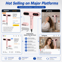 Sèche-cheveux professionnel mains libres mural haute vitesse avec écran LCD intelligent et ioniseur – Vente en gros OEM/ODM