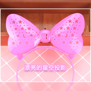 Diadema Luminosa con Lazo Brillante, Pinza para el Cabello Intermitente para Festivales, Jóvenes de 15 a 35 Años, Material Plástico, Diseño de Lazo Proyectado - Product Image 3