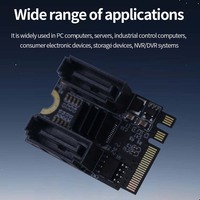 Carte d'extension TISHRIC M.2 (A E Key) vers 2HSATA6G M2 vers SATA3.0 Extended KEY A + E WIFI M.2 vers SATA Carte adaptateur de disque dur JMB582