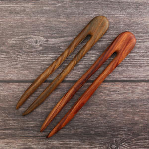 Horquilla de sándalo verde rojo natural multiestilo de 15cm, horquilla en forma de U doble para mujer, accesorios para el cabello, joyería - Product Image 1