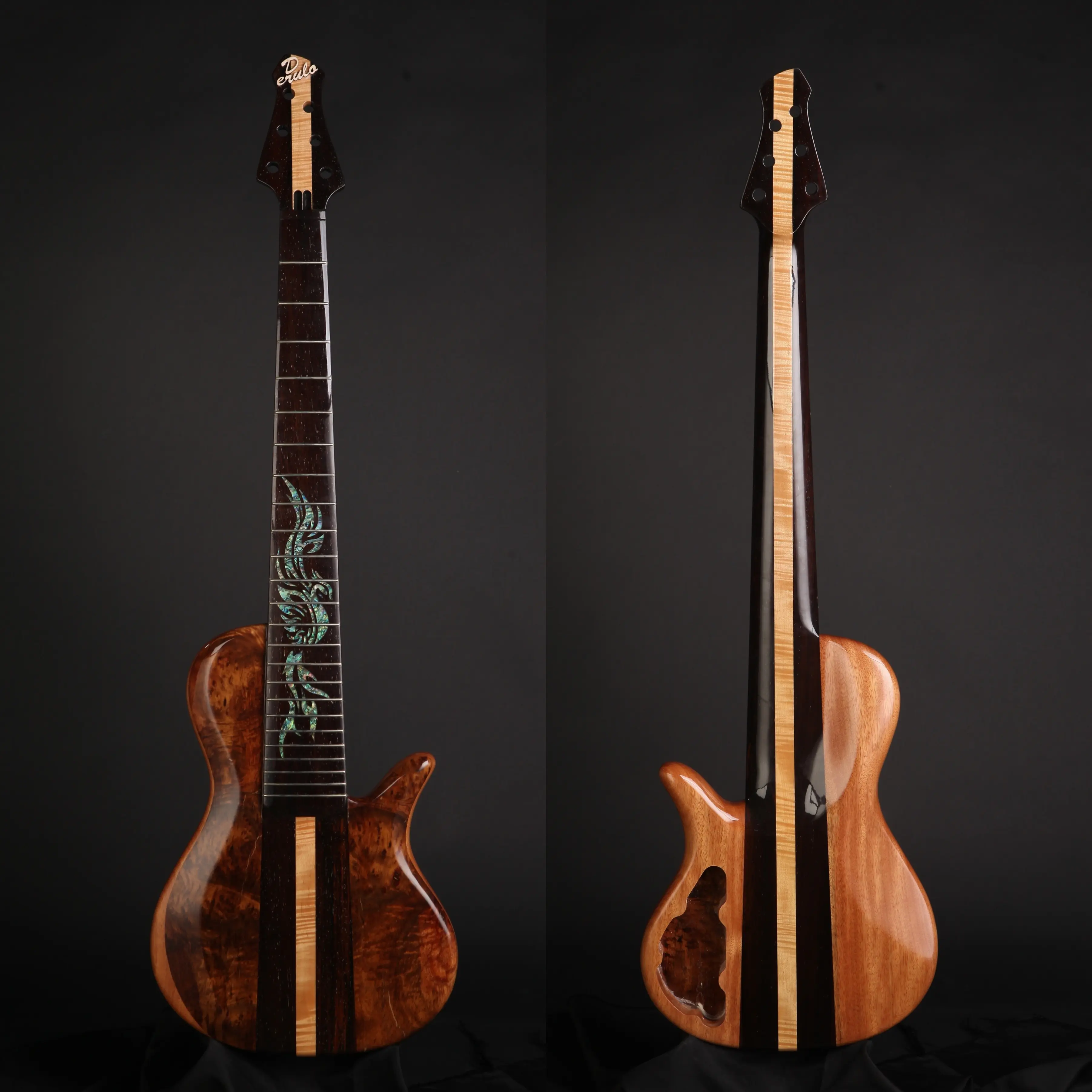 Derulo Electric BassギターCustom OEM DIY 6 Strings Electric Bass Good Quality 3 Pice Neckを通じてBody Custombody