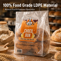 Sac à pain en LDPE avec logo personnalisé et marque privée, fourni directement par l'usine, certifié FDA, avec soufflet latéral pour boulangerie