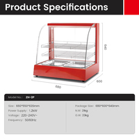 Vitrine chauffante électrique pour aliments, 660 mm, 1,2 kW, pour restaurants de restauration rapide et boulangeries - Offre Spéciale