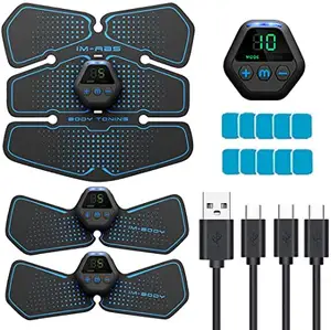 EMS Muscle Stimulator, Abs Trainer Abdominal Muscle Toner Electronic Toning Belts Workout Home Fitness Device with USB
