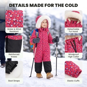 Combinaisons d'hiver pour enfants, combinaisons de ski pour garçons et filles, combinaisons de snowboard imperméables, combinaisons de neige une pièce, vestes, manteaux - Product Image 2