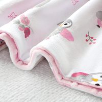 Couverture pour bébé en tissu minky doux et pelucheux avec dos à pois, jolie couverture à motif d'hibou pour tout-petits et nouveau-nés 75x100cm